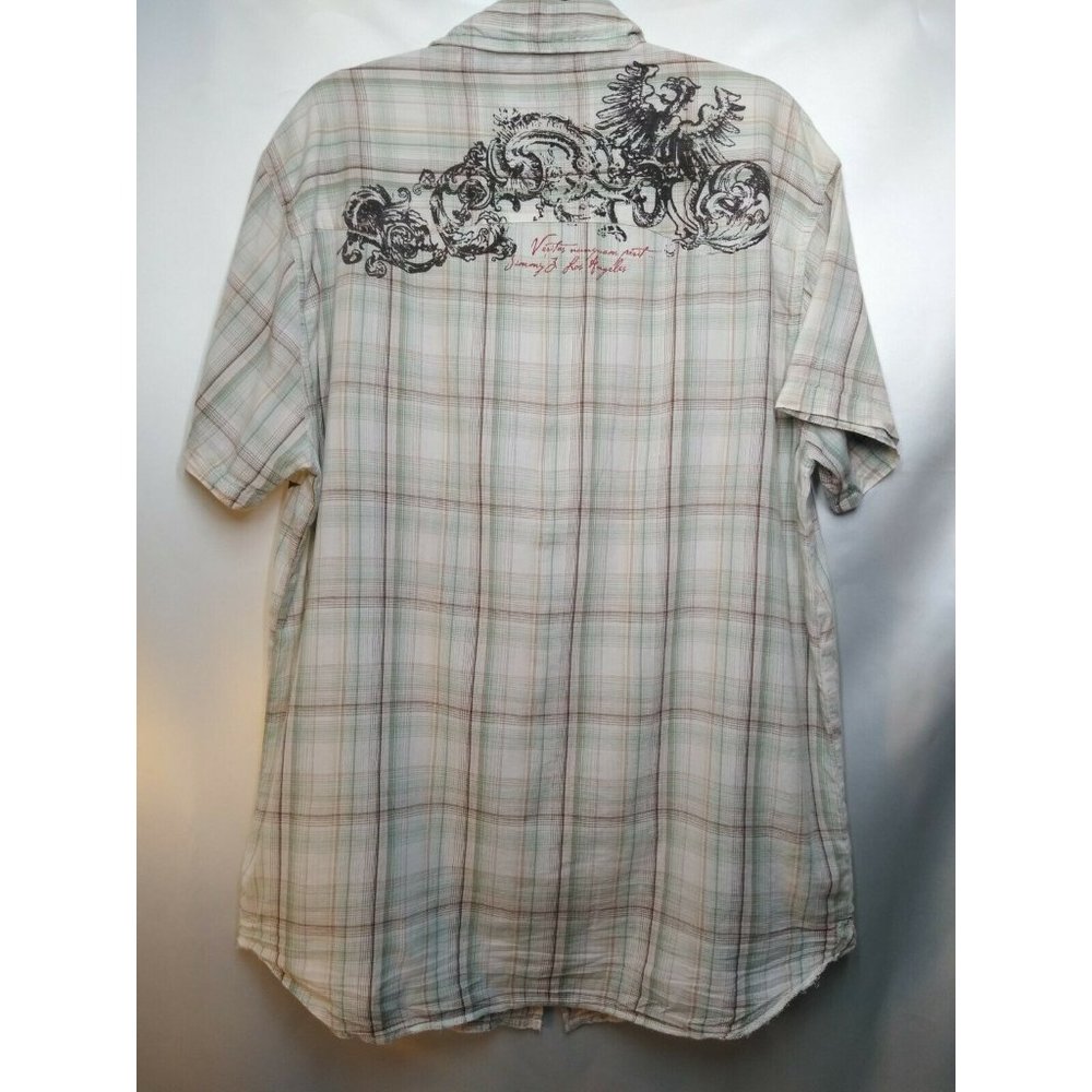 VTG. Jimmy’z Brand Graphic Button Down Pearl Snap Limited Edition Size Lg.Shirt